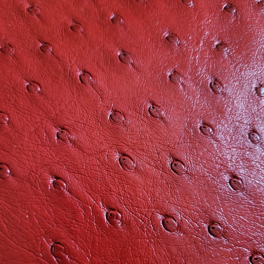 GENUINE OSTRICH LEATHER RED BAG - Picture 6 of 8